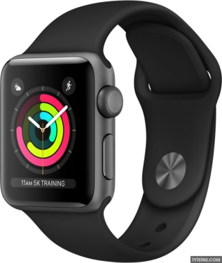 Apple Watch Series 3 GPS Uzay Grisi Alüminyum Kasa ve Siyah Spor Kordon