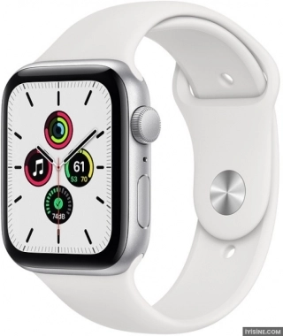 Apple Watch SE Gümüş Rengi Alüminyum Kasa ve Spor Kordon