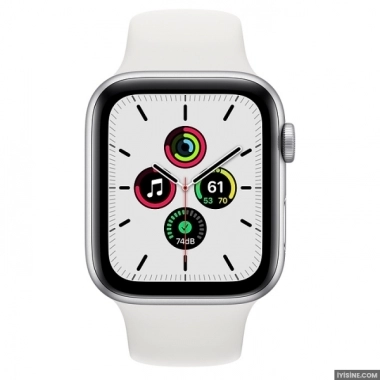 Apple Watch SE Gümüş Rengi Alüminyum Kasa ve Spor Kordon